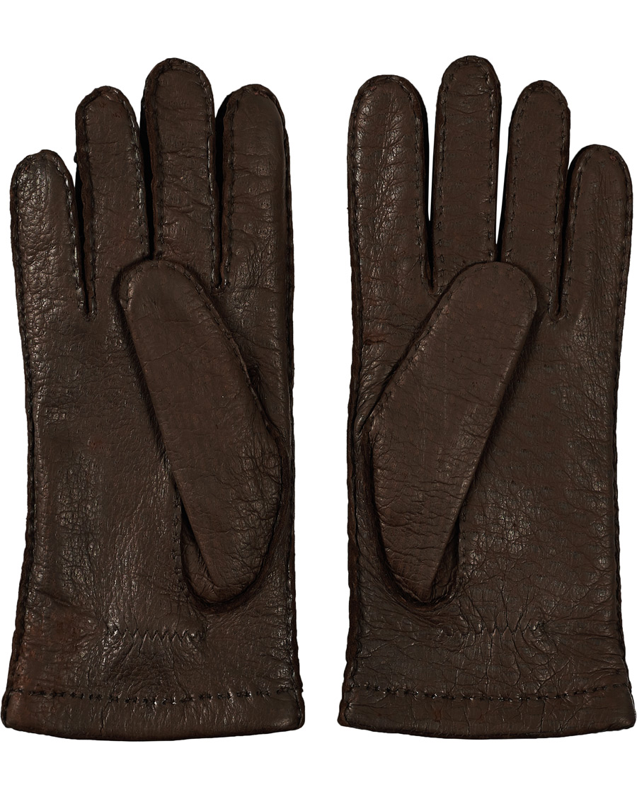 Herren | Hestra Peccary Handsewn Cashmere Glove Espresso | Hestra | Peccary Handsewn Cashmere Glove Espresso