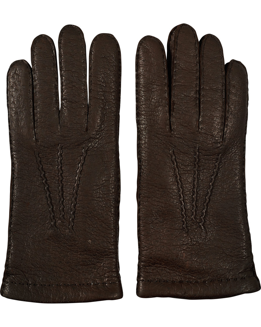Herren | Hestra Peccary Handsewn Cashmere Glove Espresso | Hestra | Peccary Handsewn Cashmere Glove Espresso