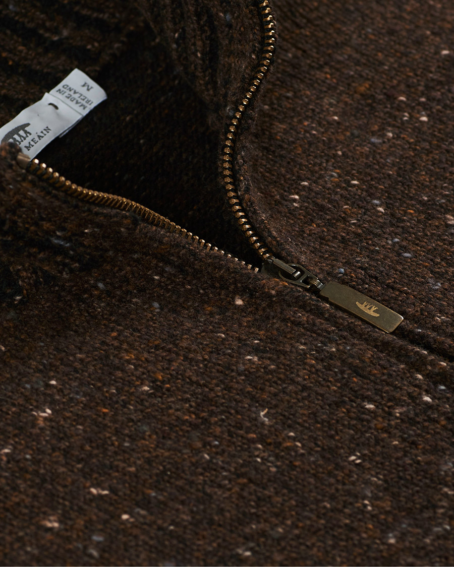 Herren | Pullover | Inis Meáin | Wool/Cashmere Half Zip Brown