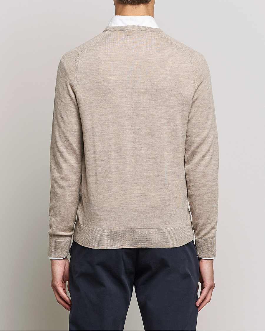 Herren | Pullover | Morris | Merino O-Neck Khaki Melange