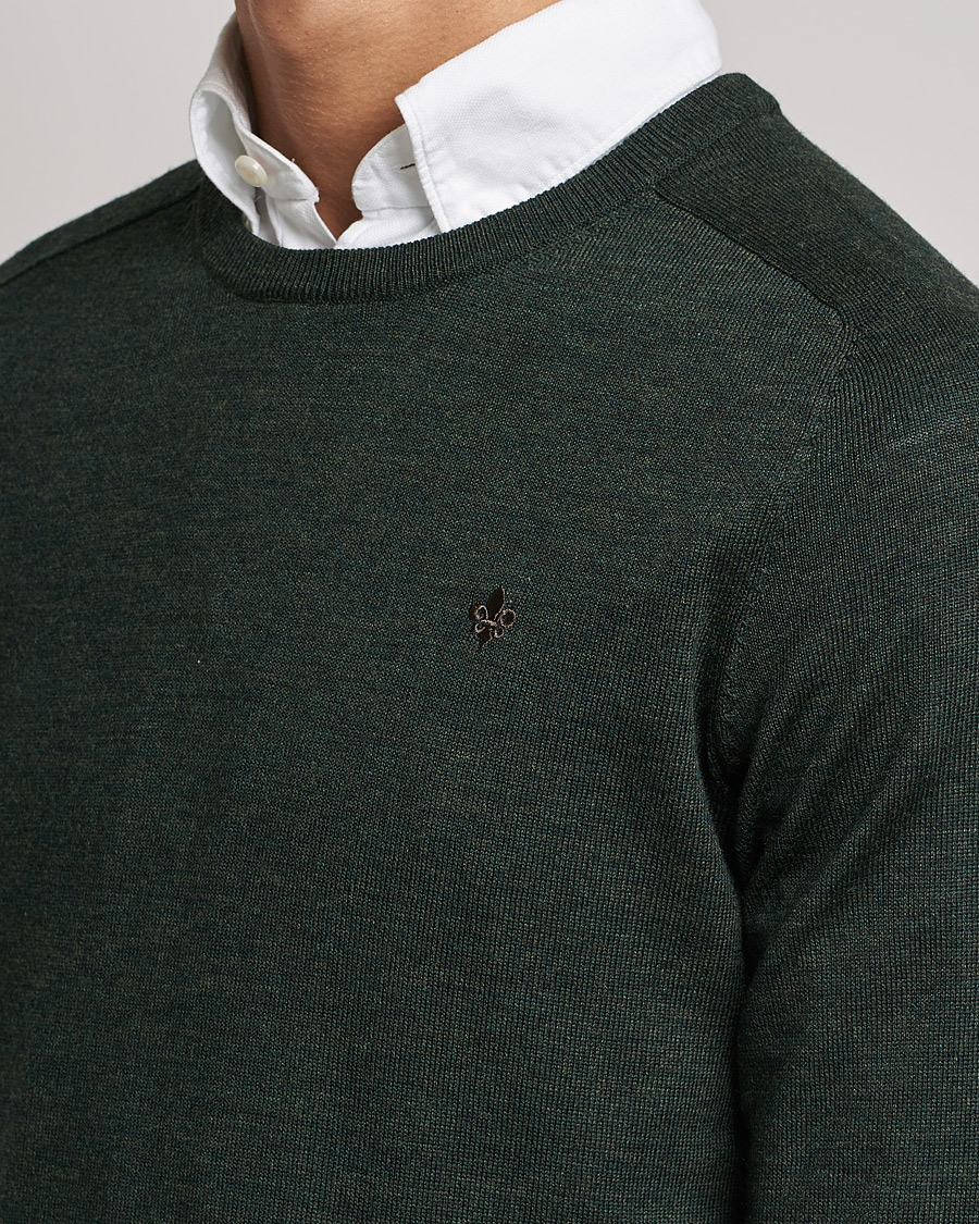 Herren | Pullover | Morris | Merino O-neck Olive Melange