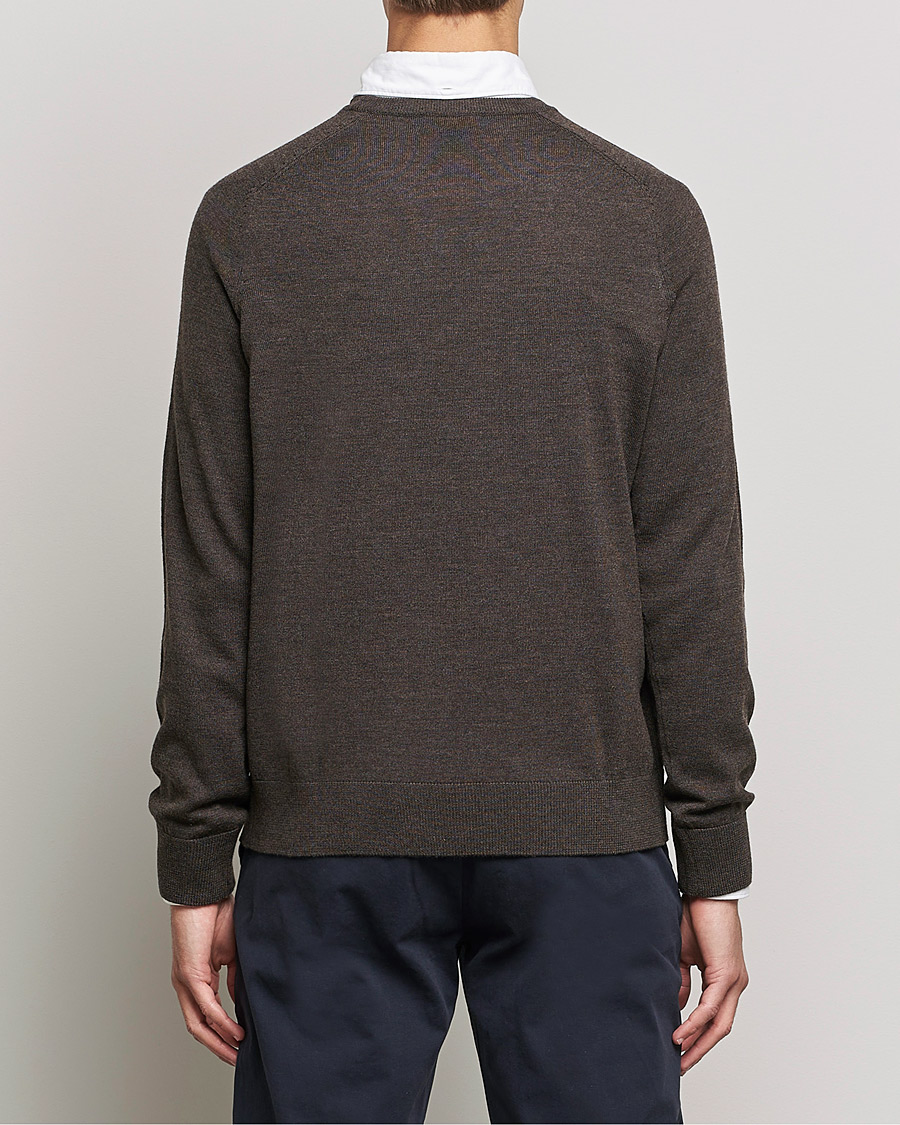 Herren | Pullover | Morris | Merino O-neck Brown Melange