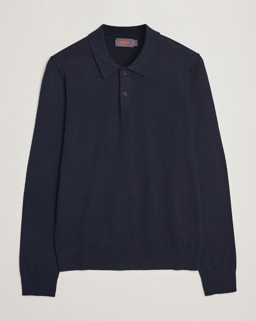 Herren | Pullover | Morris | Merino Polo Knit Navy