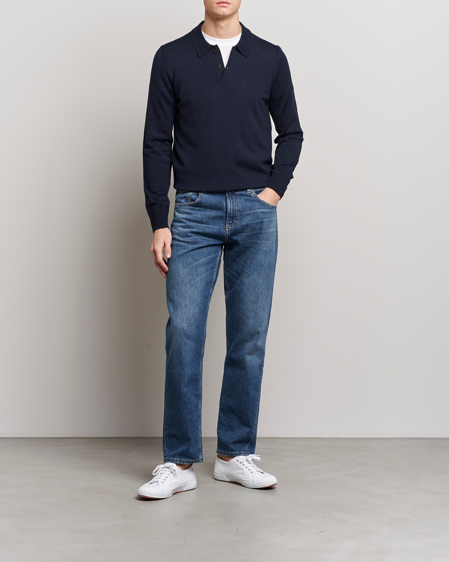 Herren | Pullover | Morris | Merino Polo Knit Navy