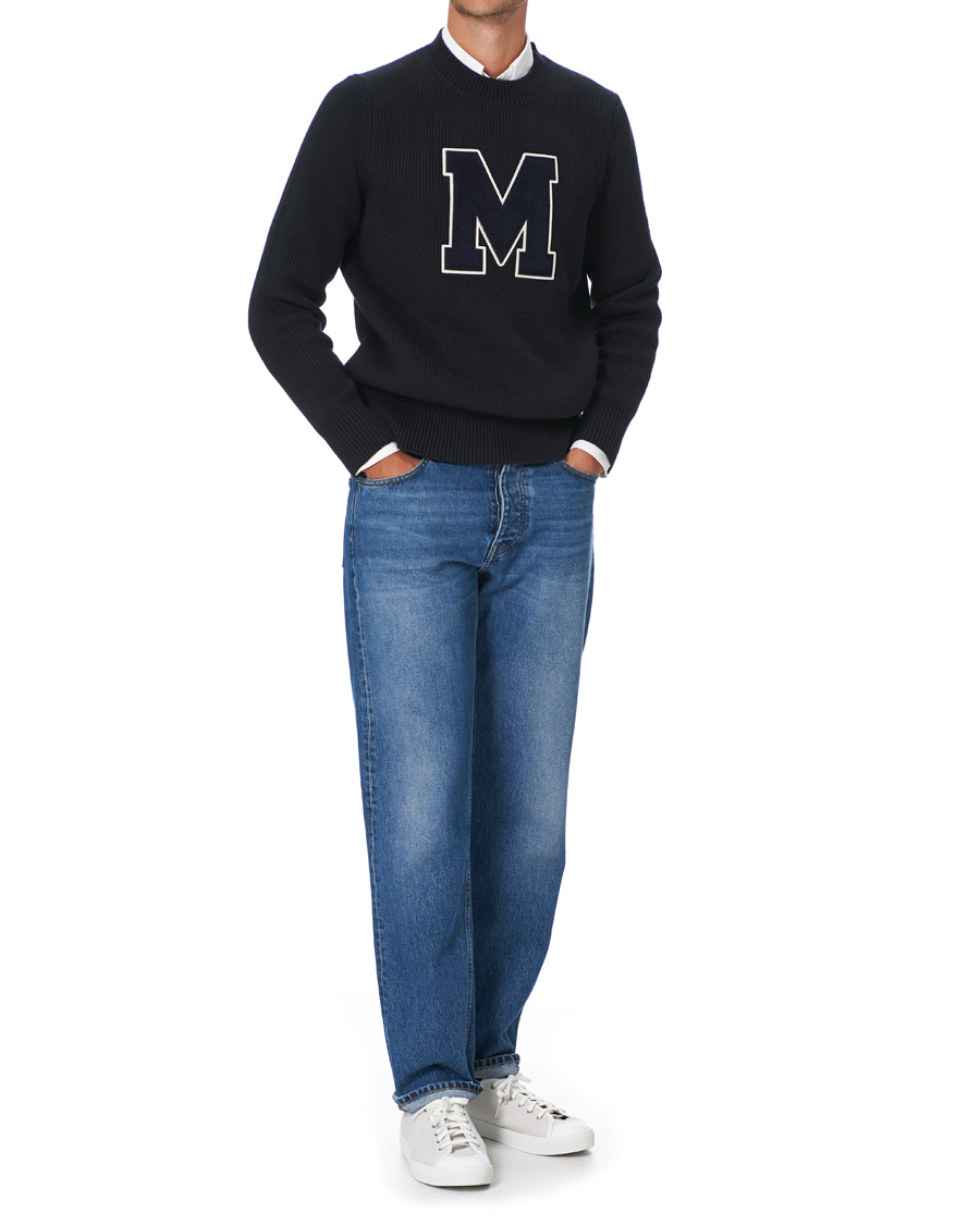Herren | Pullover | Morris | Bradley Knitted Logo O-Neck Navy