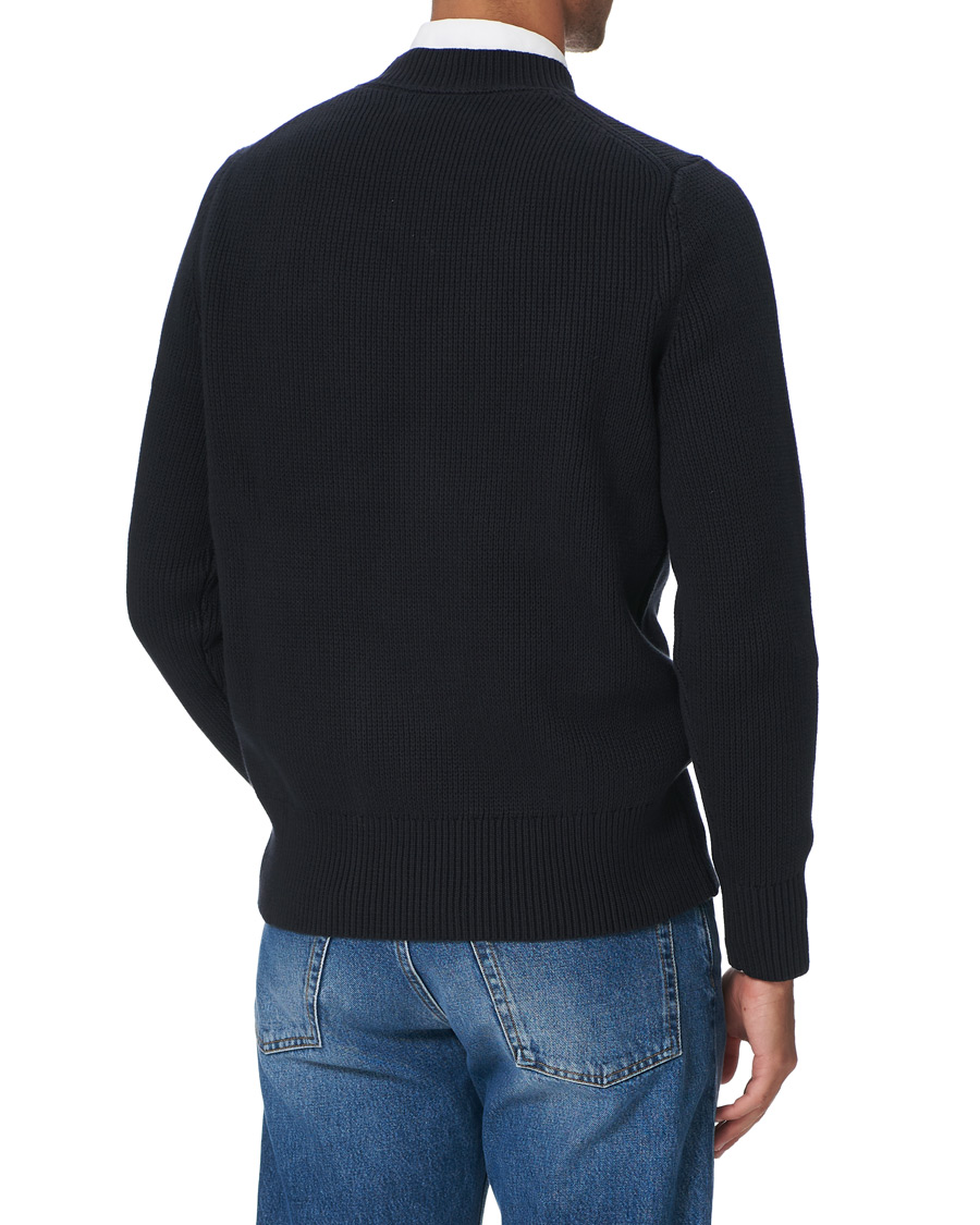 Herren | Pullover | Morris | Bradley Knitted Logo O-Neck Navy