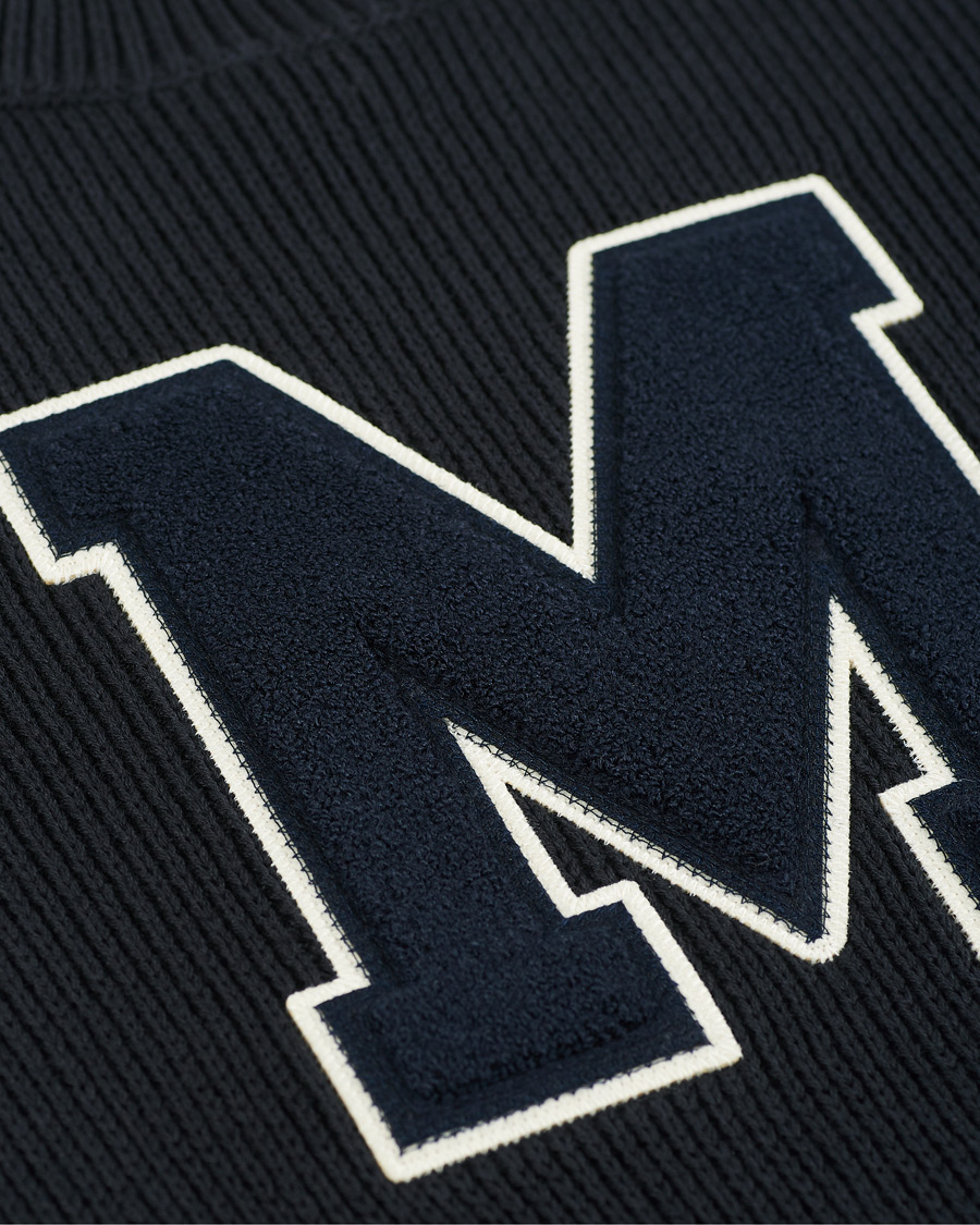 Herren | Pullover | Morris | Bradley Knitted Logo O-Neck Navy