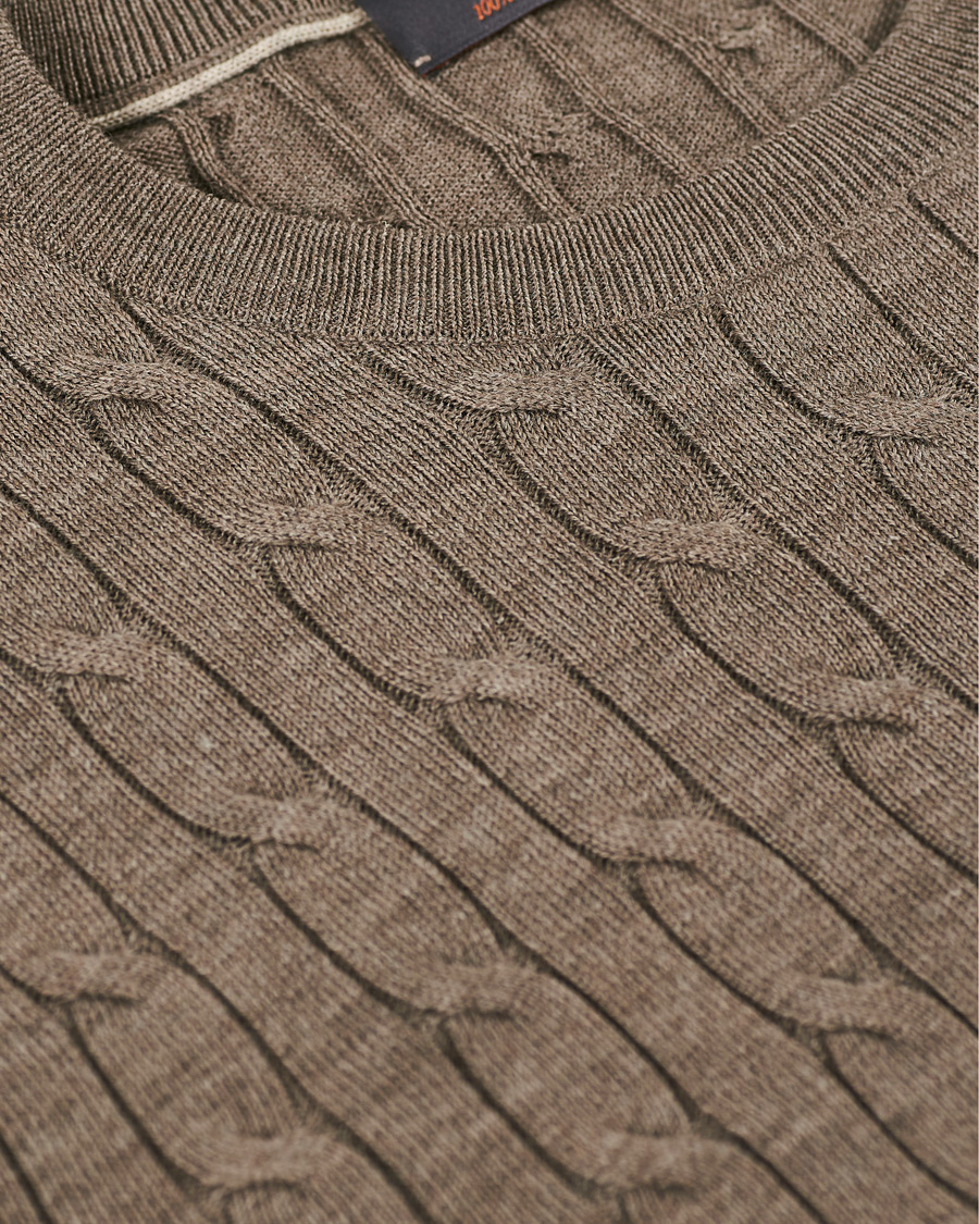 Herren | Pullover | Morris | Merino Cable O-Neck Light Brown
