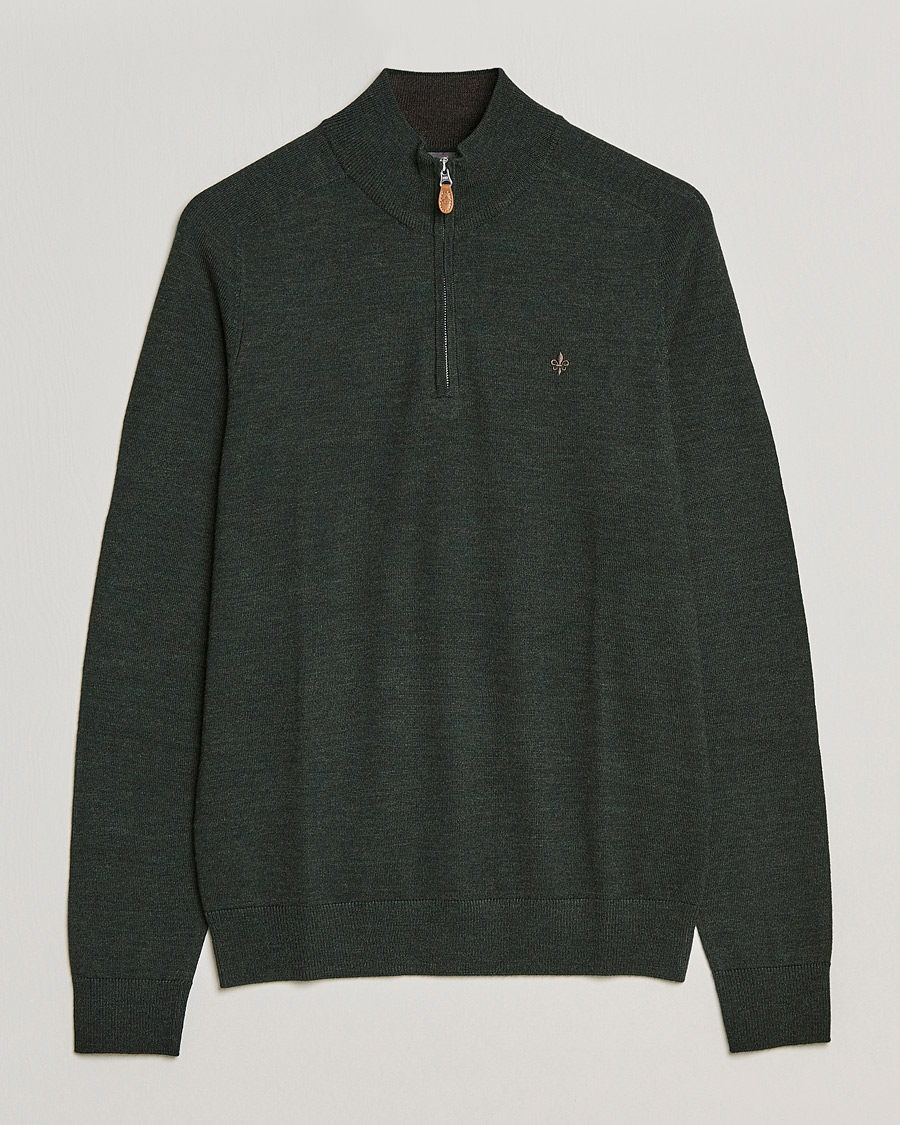 Herren | Pullover | Morris | John Merino Half Zip Olive