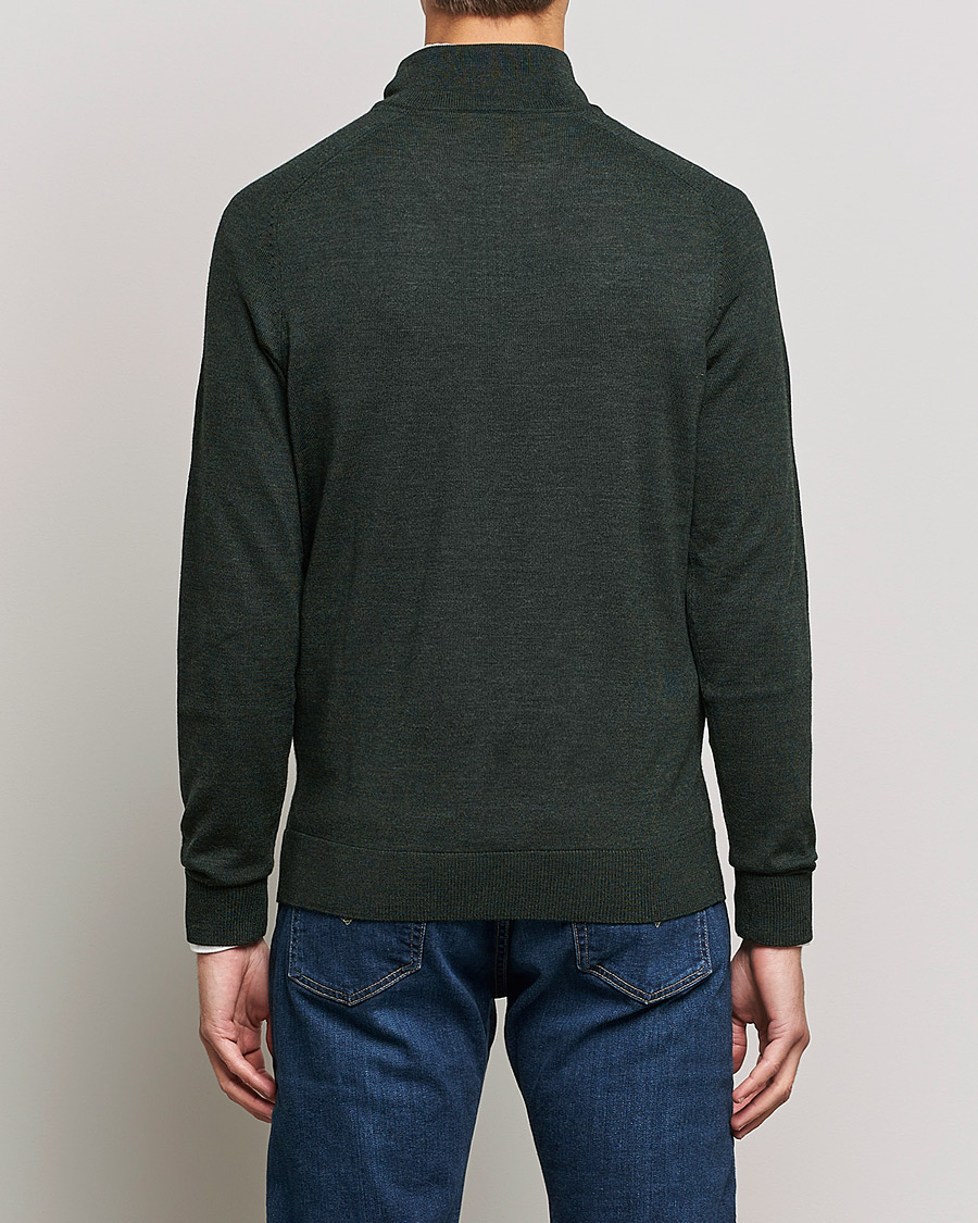 Herren | Pullover | Morris | John Merino Half Zip Olive