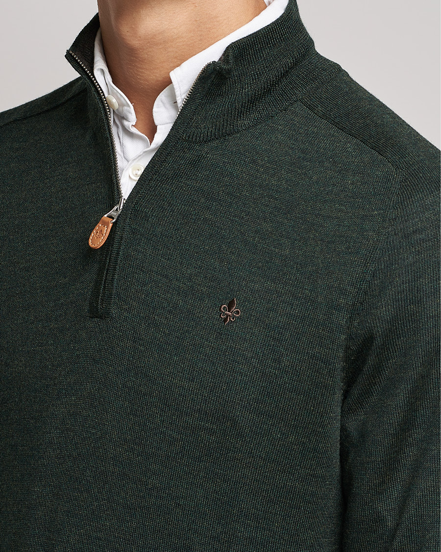 Herren | Pullover | Morris | John Merino Half Zip Olive