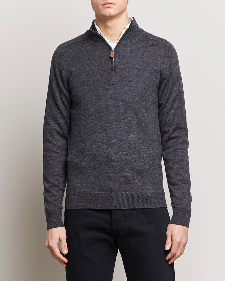 Herren |  | Morris | John Merino Half Zip Dark Grey