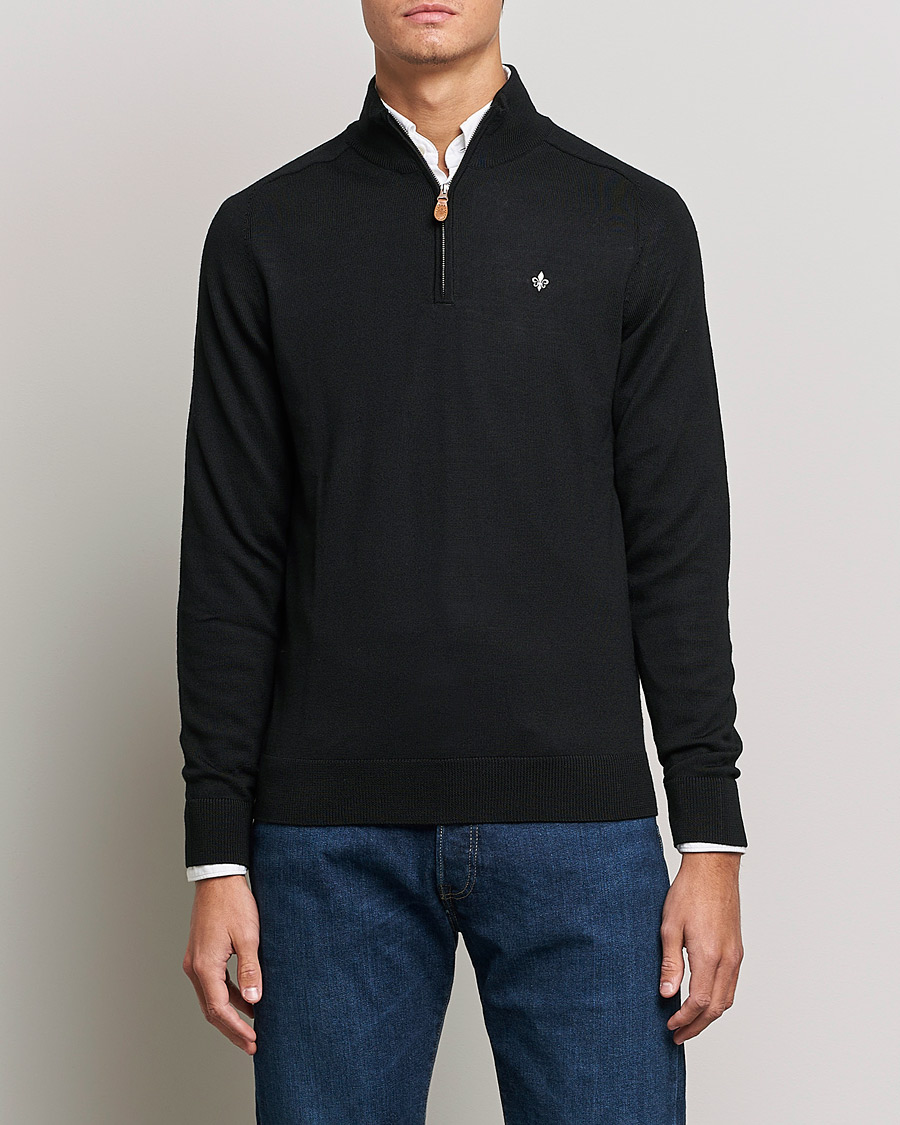 Men | Morris | Morris | John Merino Half Zip Black