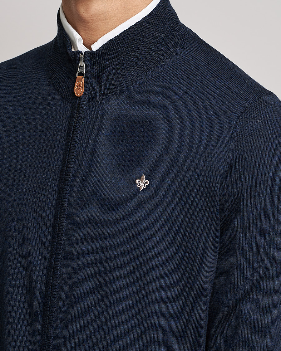 Herren | Pullover | Morris | Merino Zip Cardigan Navy