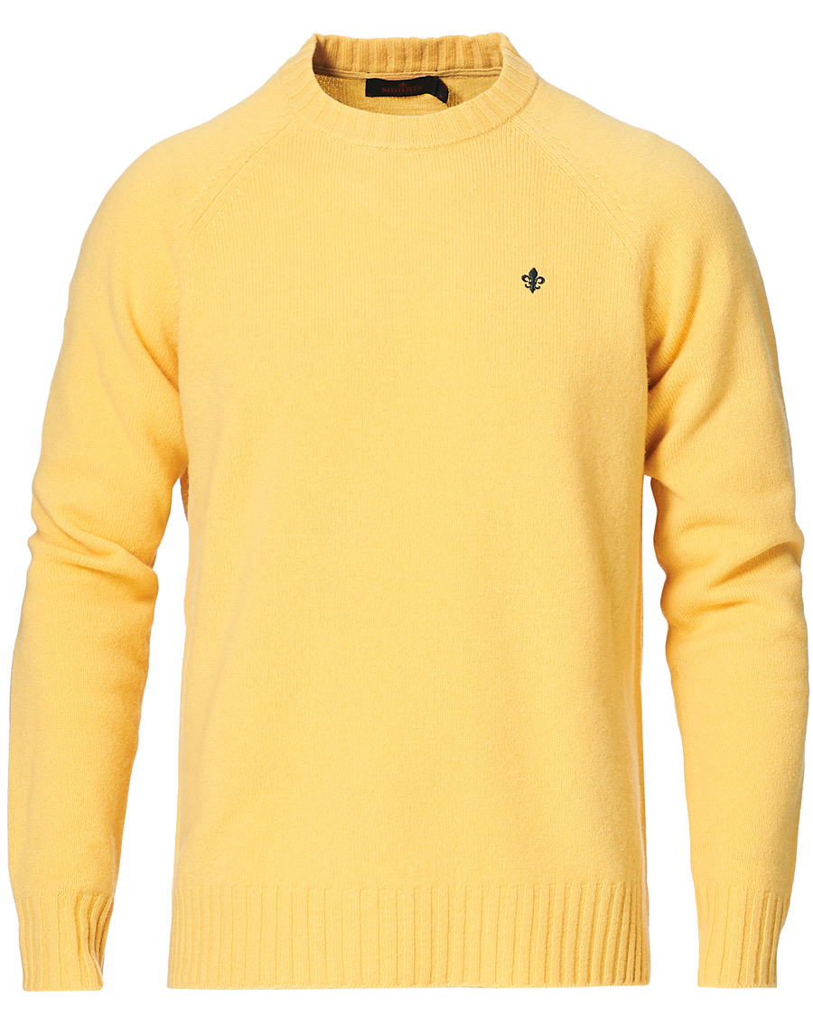 Herren | Pullover | Morris | Lambswool Knitted Crew Neck Yellow