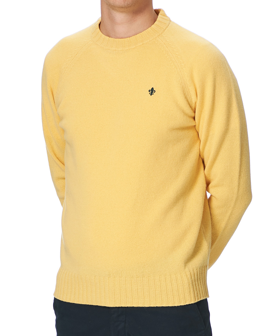 Herren | Pullover | Morris | Lambswool Knitted Crew Neck Yellow