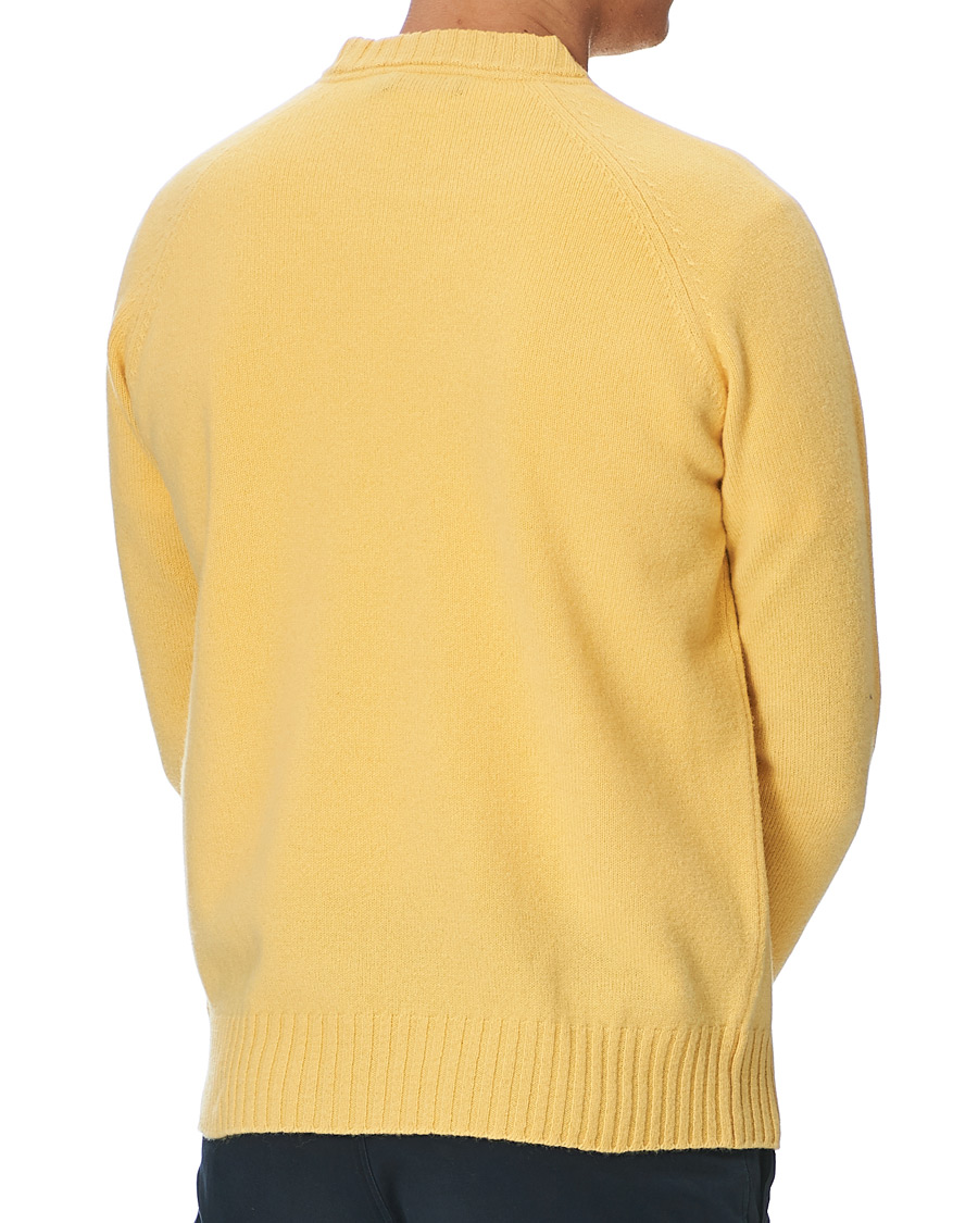 Herren | Pullover | Morris | Lambswool Knitted Crew Neck Yellow