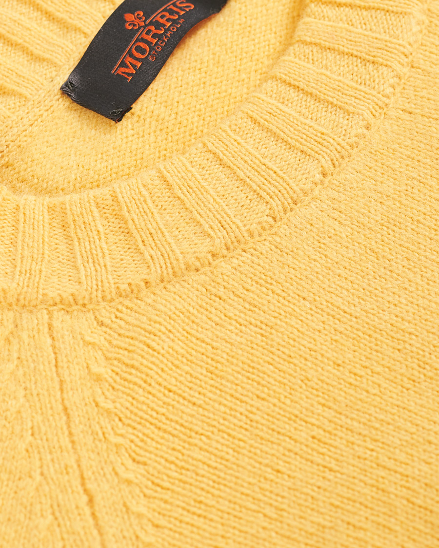 Herren | Pullover | Morris | Lambswool Knitted Crew Neck Yellow