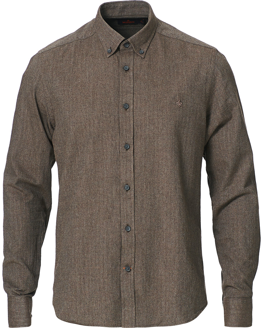 Herren | Hemden | Morris | Watts Flannel Button Down Shirt Brown