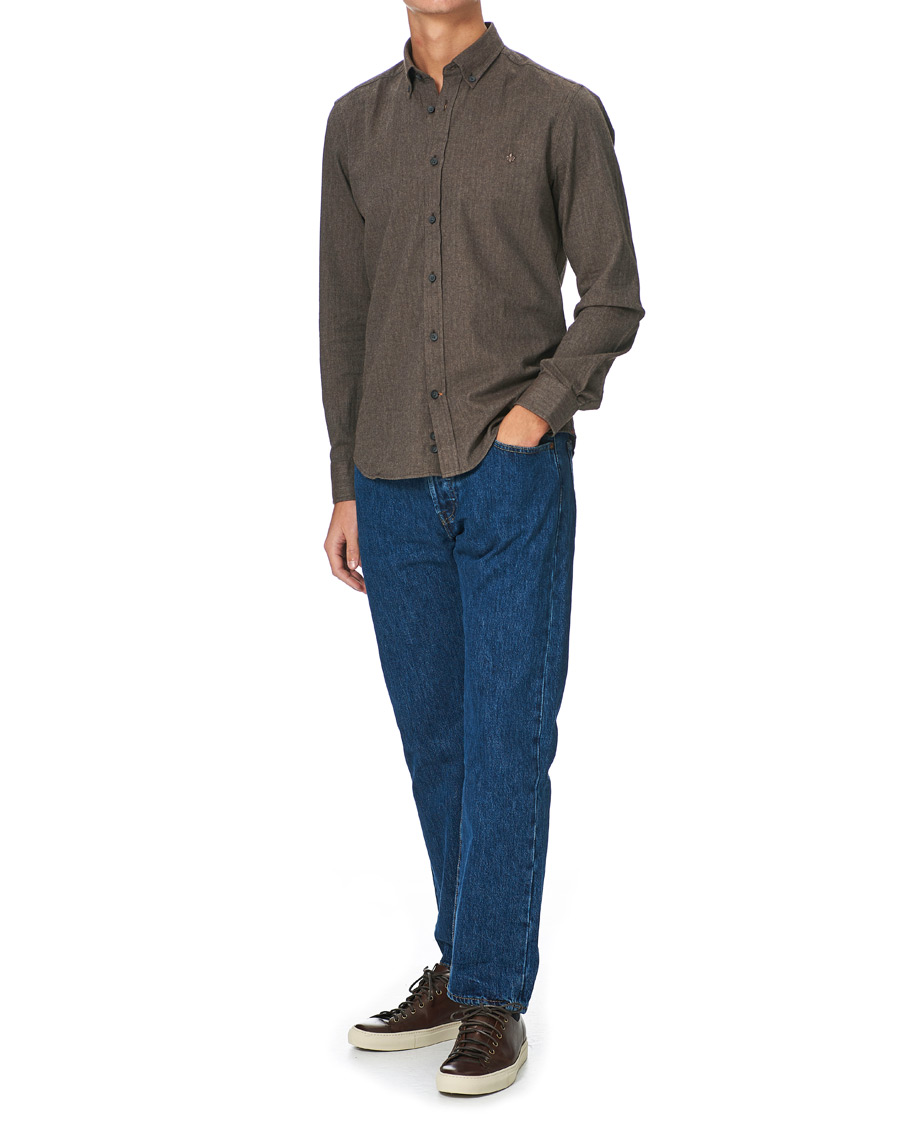 Herren | Hemden | Morris | Watts Flannel Button Down Shirt Brown