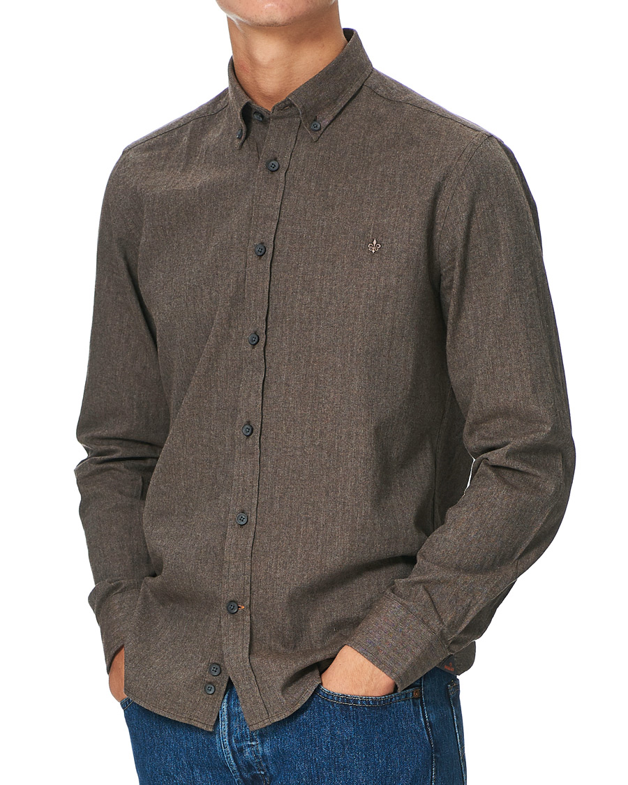 Herren | Hemden | Morris | Watts Flannel Button Down Shirt Brown