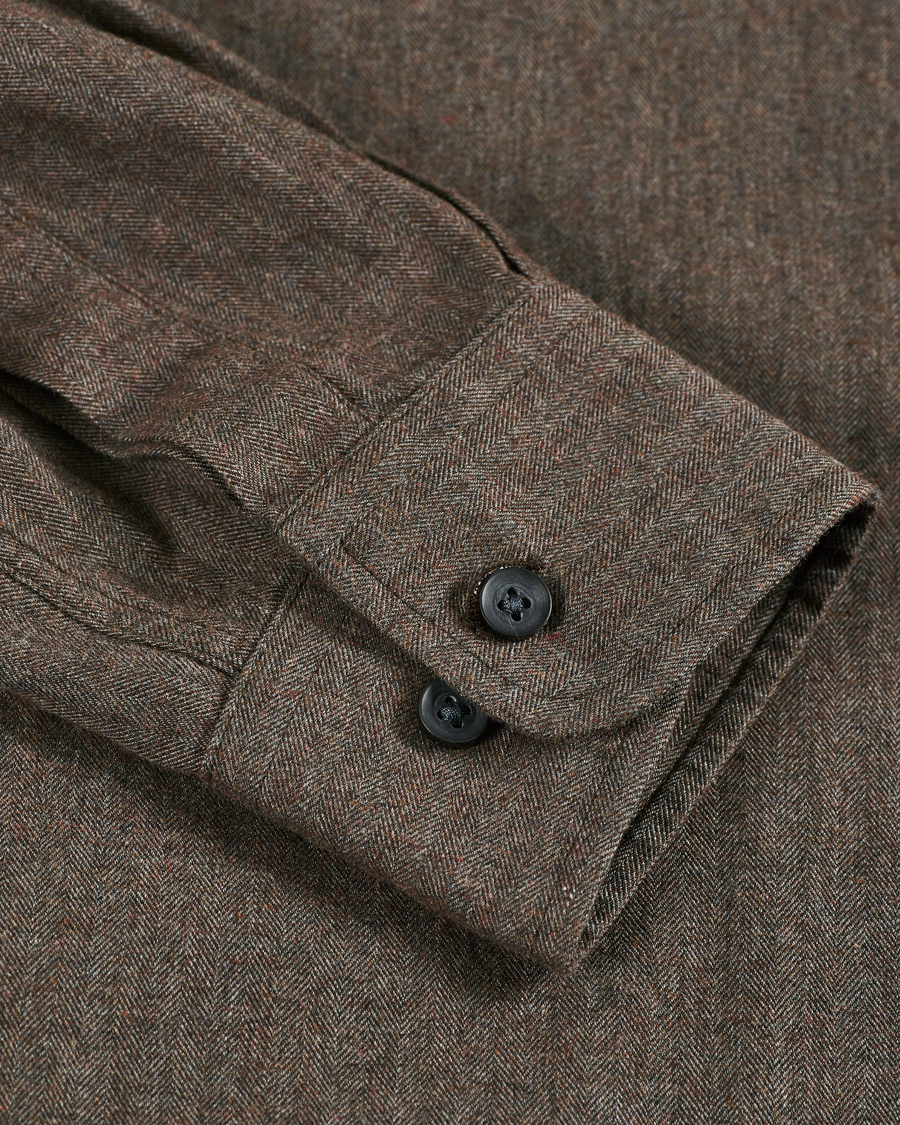 Herren | Hemden | Morris | Watts Flannel Button Down Shirt Brown