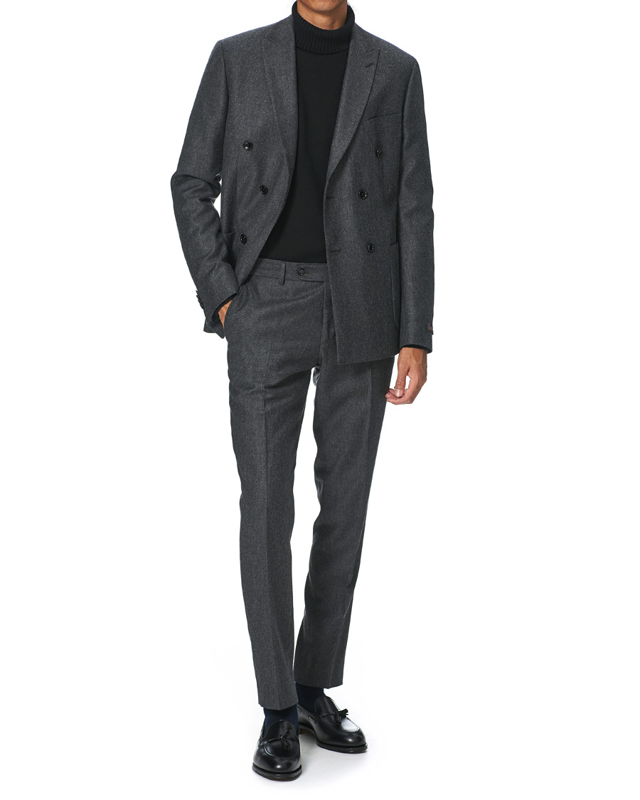 Herren | Sakkos | Morris | Roger Double Breasted Flannel Blazer Dark Grey