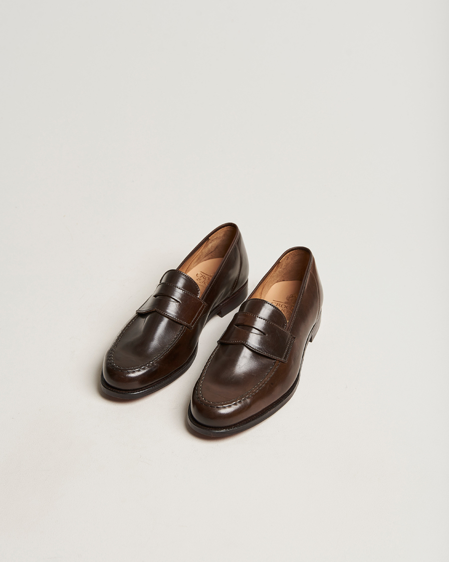 Herren | Handgefertigte Schuhe | Crockett & Jones | Harvard Unlined Loafer Dark Brown Cordovan