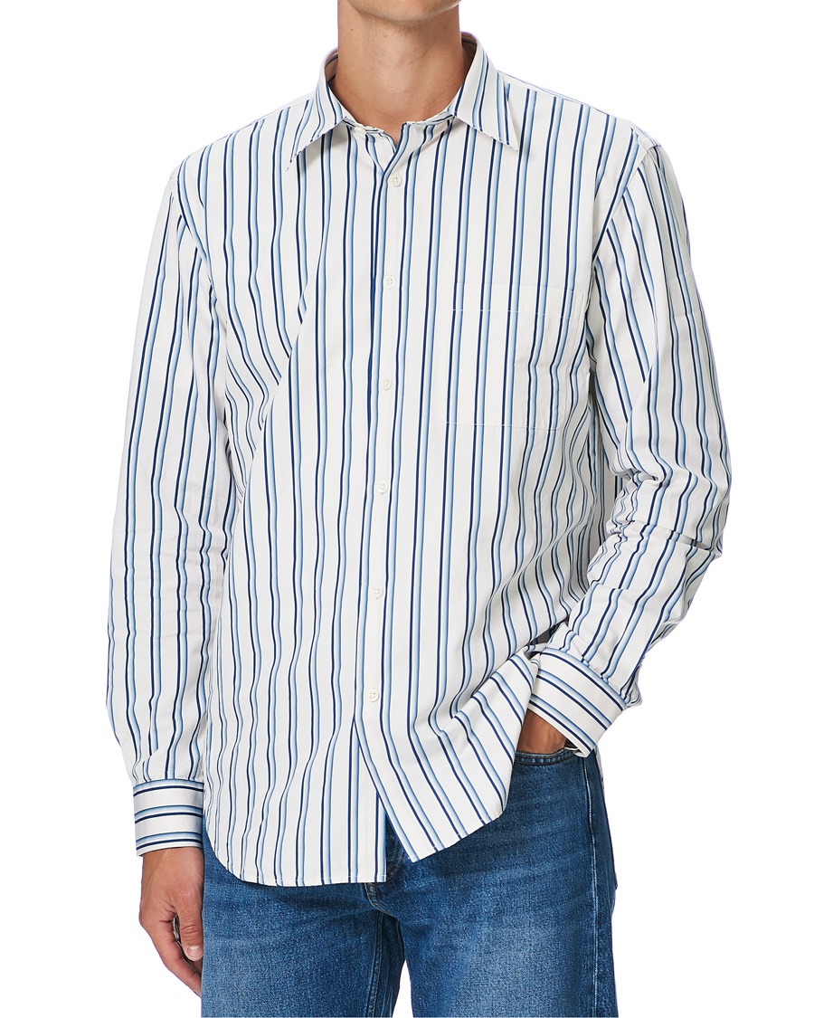 Herren | Hemden | Sunflower | Adrian Striped Shirt White/Blue
