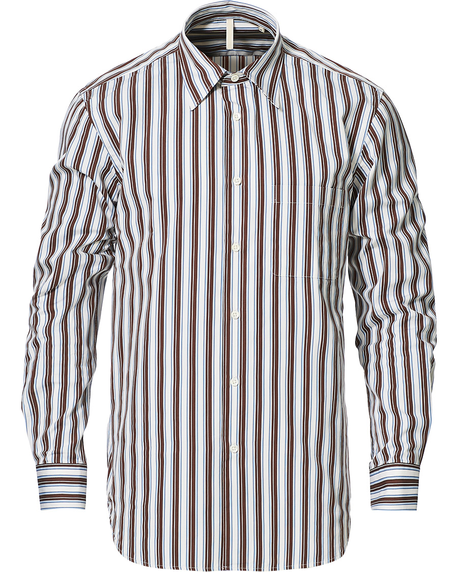 Herren | Hemden | Sunflower | Adrian Striped Shirt Brown/Cream