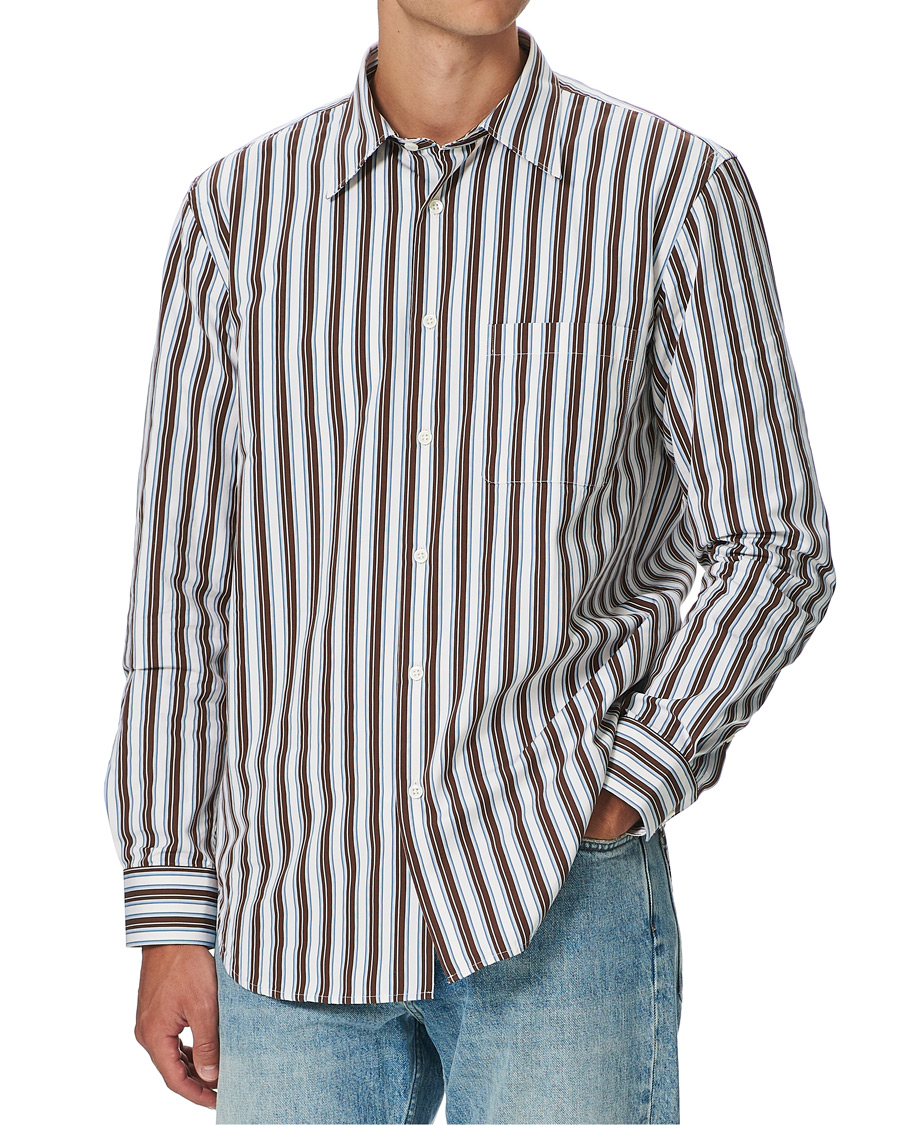 Herren | Hemden | Sunflower | Adrian Striped Shirt Brown/Cream