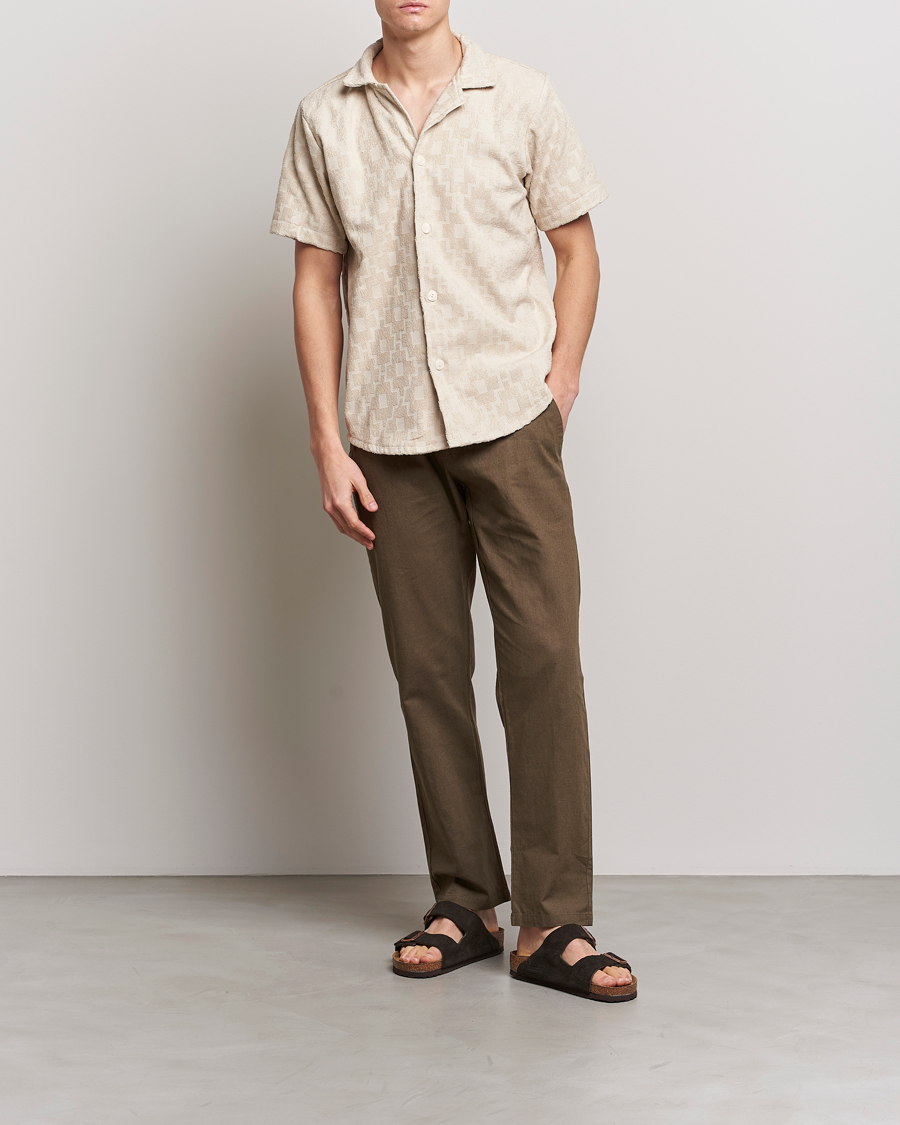 Herren | Hemden | OAS | Machu Terry Short Sleeve Shirt Beige