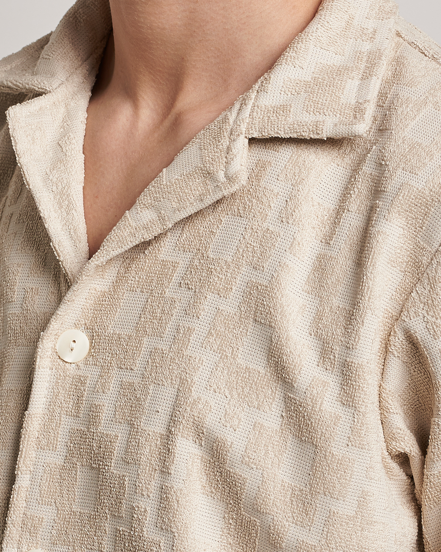 Herren | Hemden | OAS | Machu Terry Short Sleeve Shirt Beige
