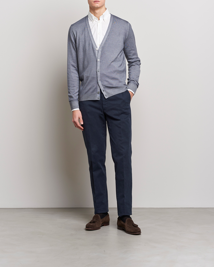 Herren | Pullover | Gran Sasso | Vintage Merino Fashion Fit Cardigan Light Grey