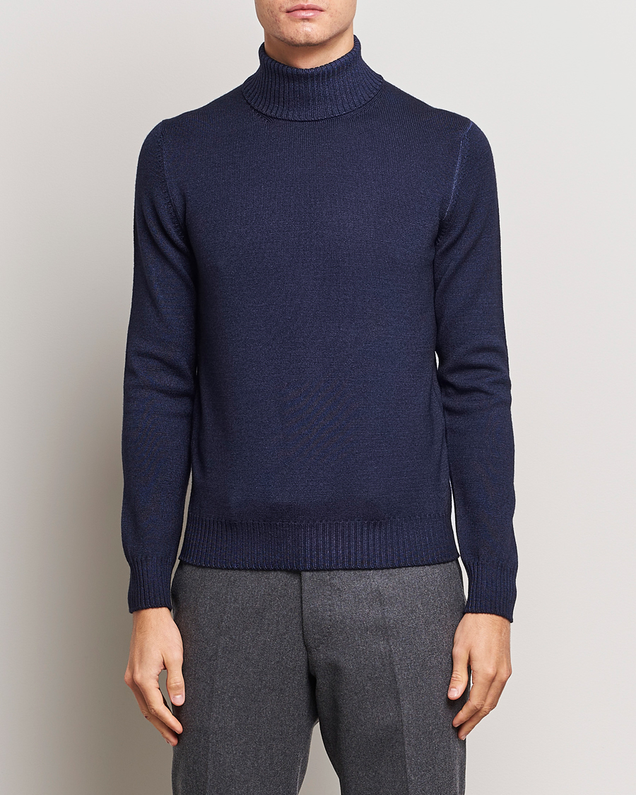 Herren |  | Gran Sasso | Vintage Merino Fashion Fit Polo Navy