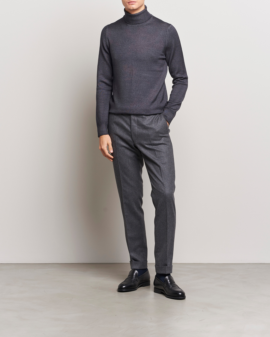Herren | Pullover | Gran Sasso | Vintage Merino Fashion Fit Polo Asphalt