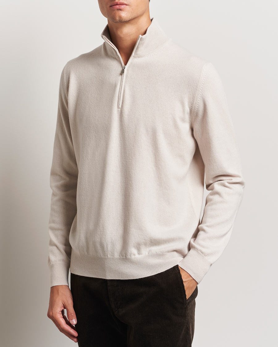 Herren | Pullover | Gran Sasso | Wool/Cashmere Half Zip Cream