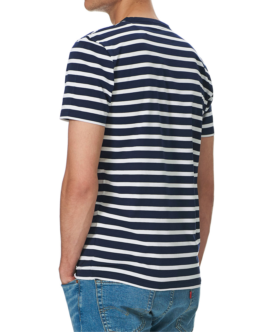 Herren | T-Shirts | Stenströms | Striped Cotton Tee Navy/White