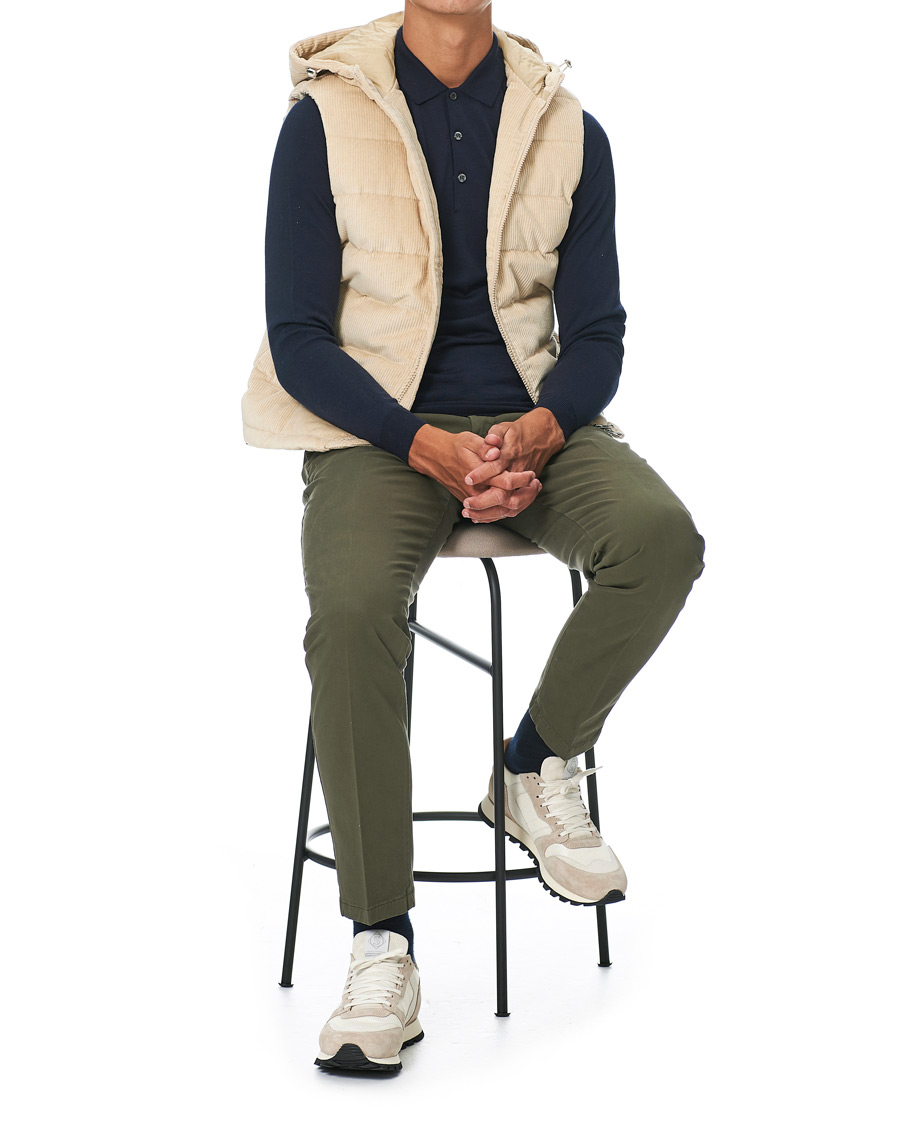 Herren | Jacken | Stenströms | Padded Corduroy Hood Vest Creme