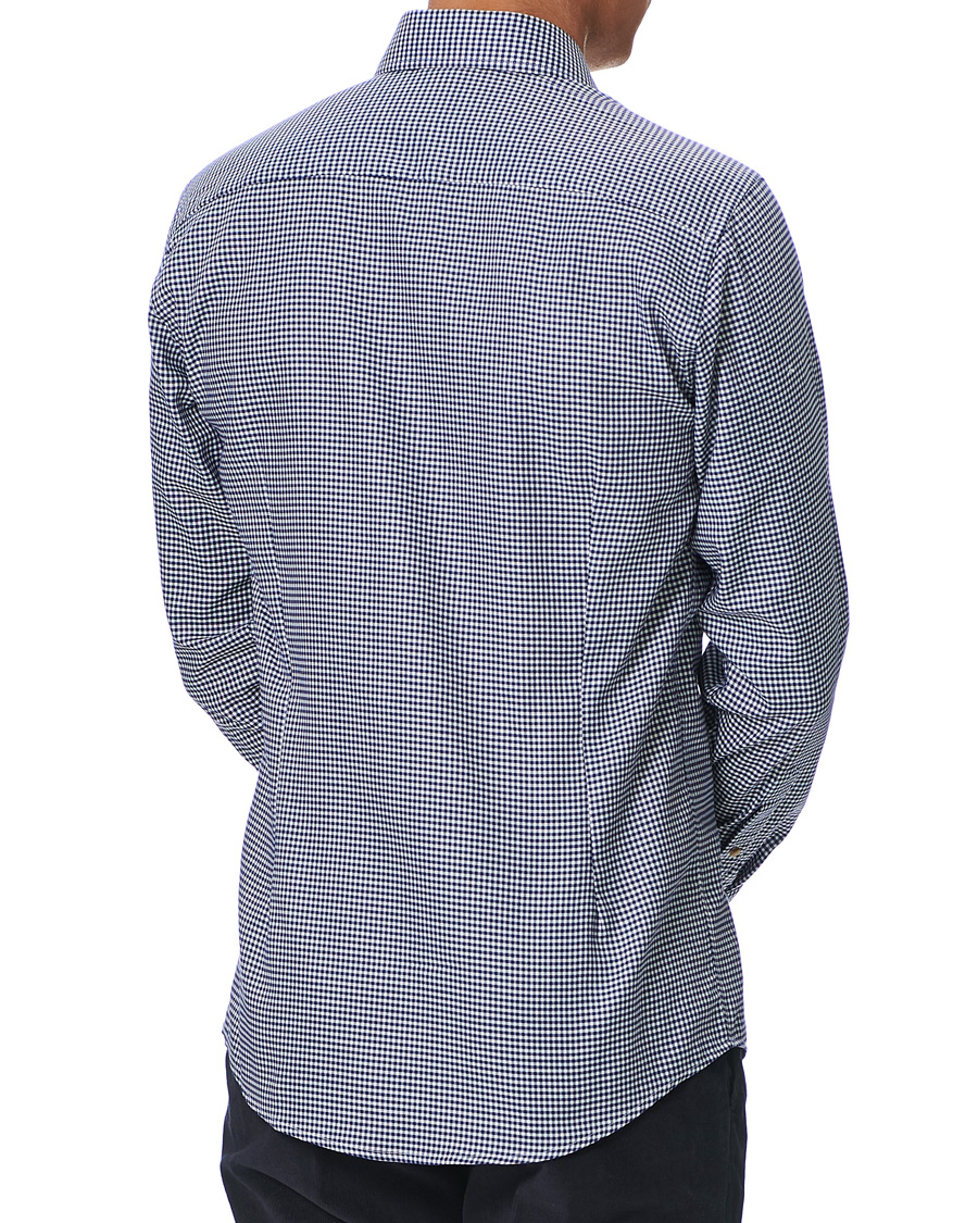 Herren | Hemden | Eton | Slim Fit Lightweight Flannel Checked Shirt Blue