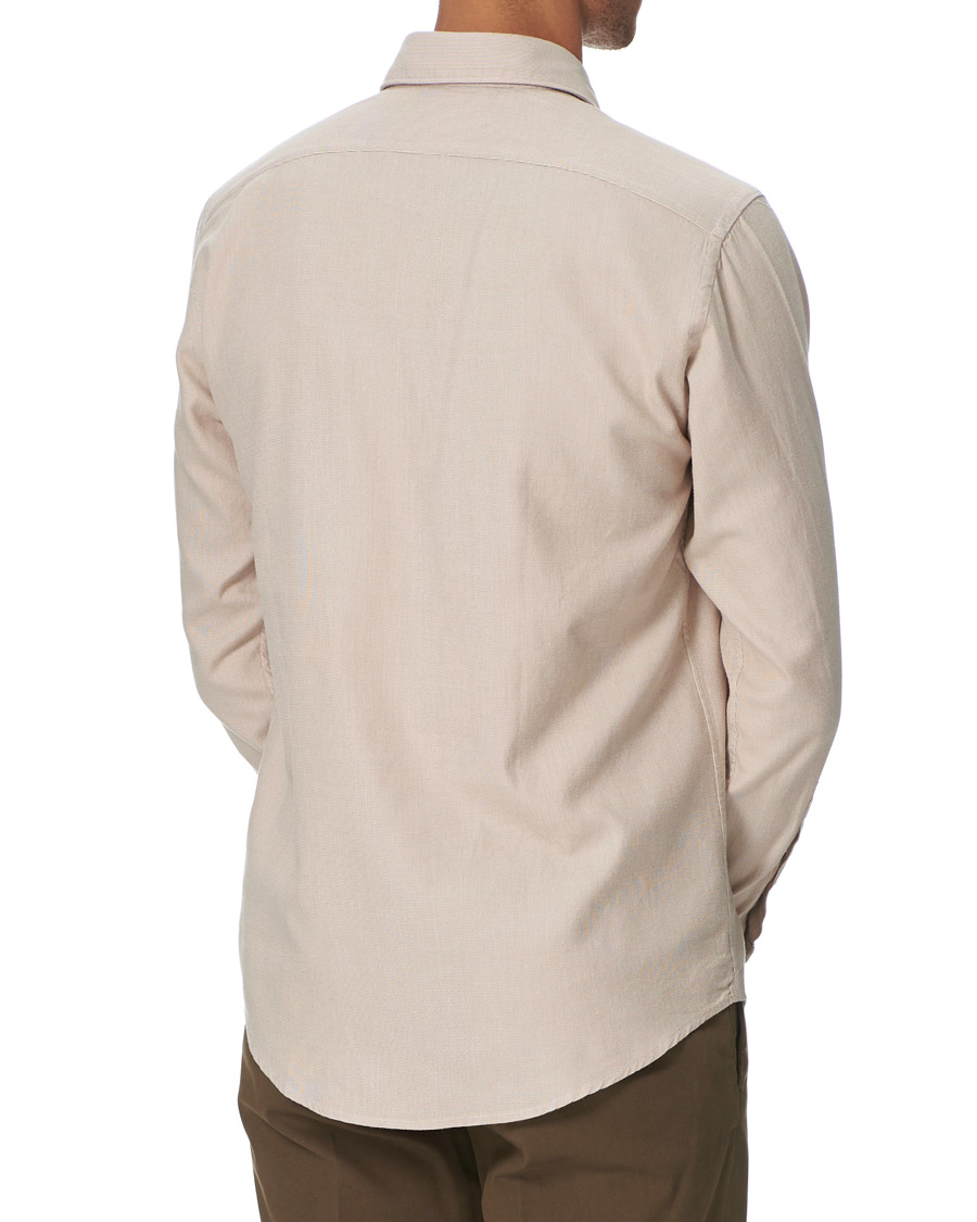 Herren | Hemden | Eton | Slim Fit Micro Structured Flannel Shirt Beige