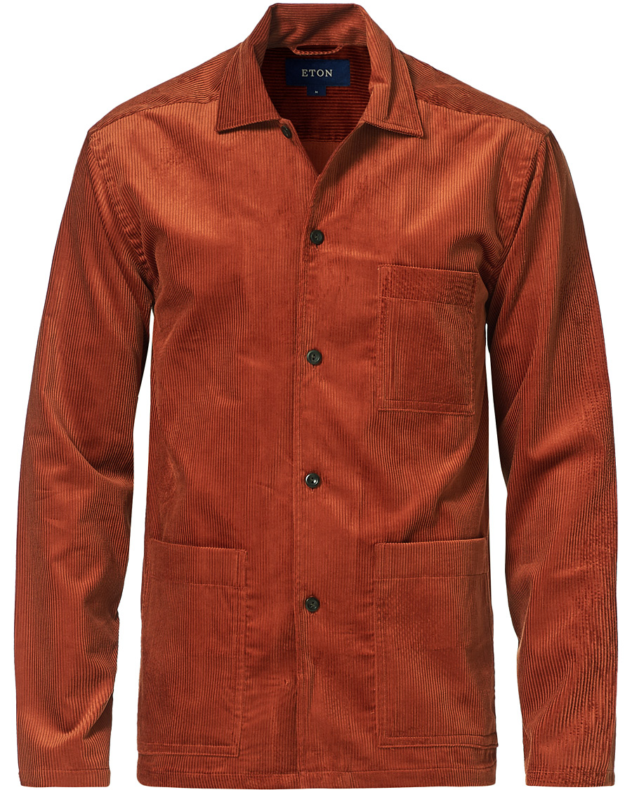 Herren | Hemden | Eton | Cotton Corduroy Overshirt Orange