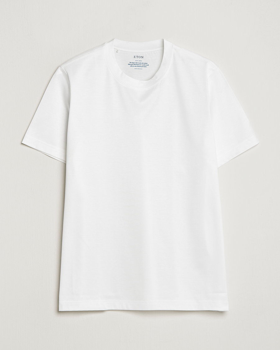 Herren | T-Shirts | Eton | Filo Di Scozia Cotton T-Shirt White