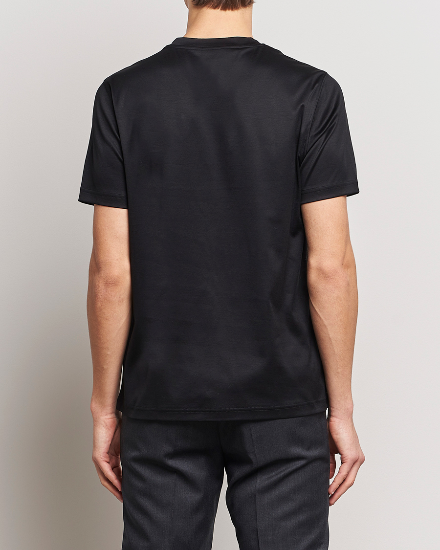 Herren | T-Shirts | Eton | Filo Di Scozia Cotton T-Shirt Black