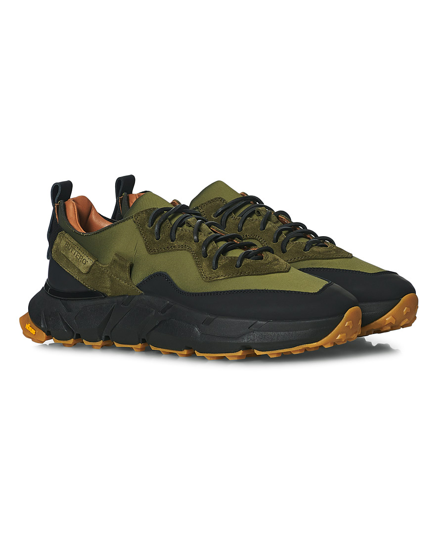 Herren | Buttero Spazio Running Sneaker Black/Olive | Buttero | Spazio Running Sneaker Black/Olive