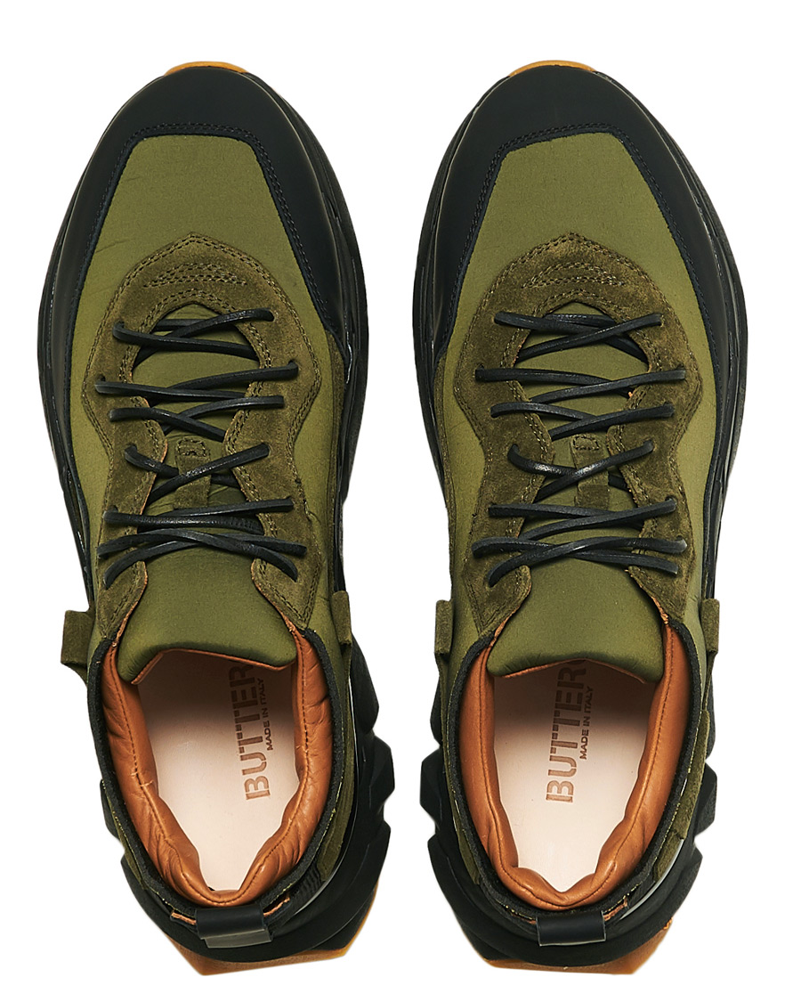 Herren | Buttero Spazio Running Sneaker Black/Olive | Buttero | Spazio Running Sneaker Black/Olive