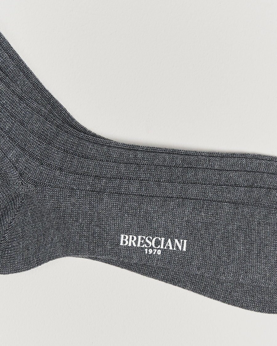 Herren | Unterwäsche | Bresciani | Wool/Nylon Heavy Ribbed Socks Grey