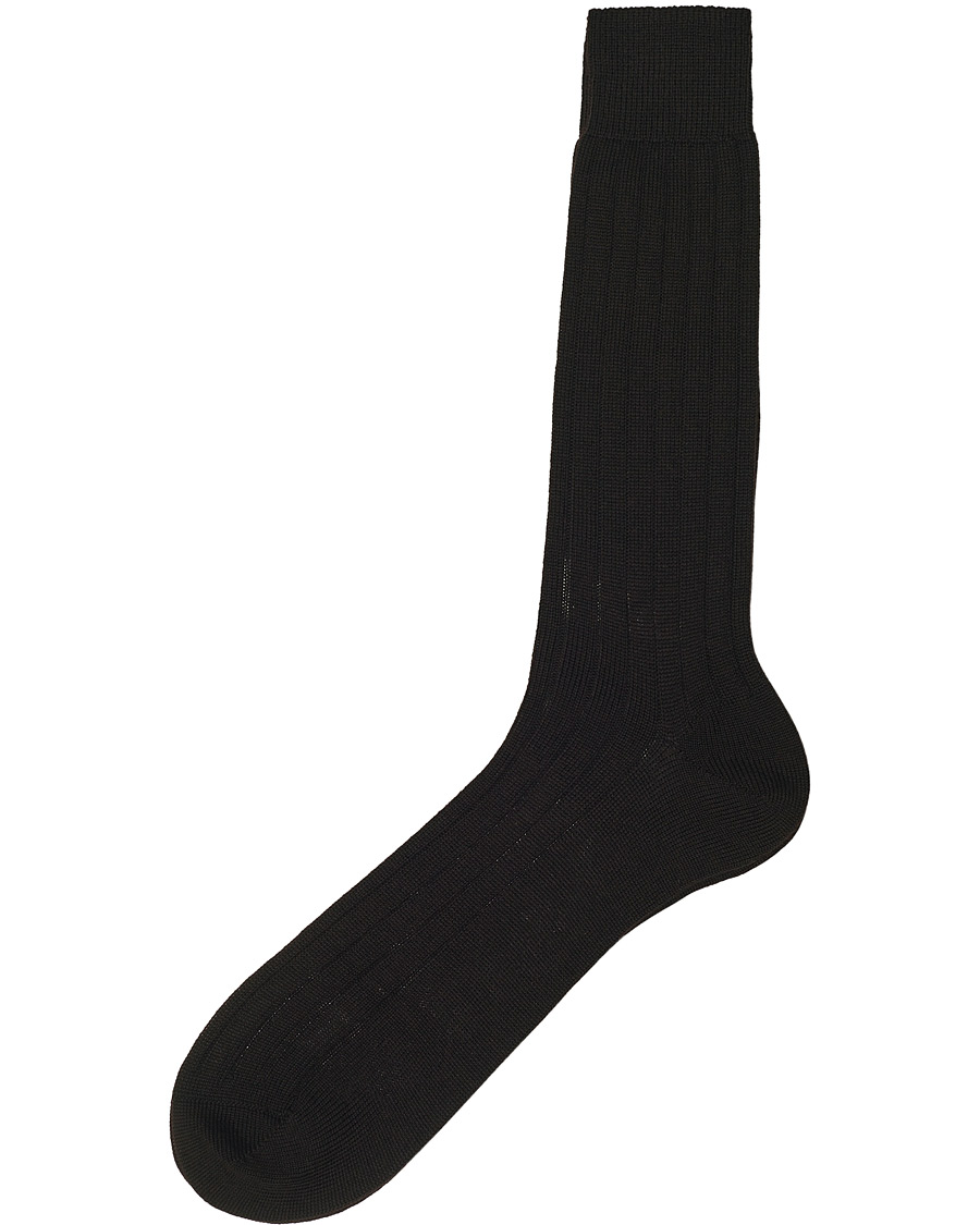 Herren | Unterwäsche | Bresciani | Wool/Nylon Heavy Ribbed Socks Brown