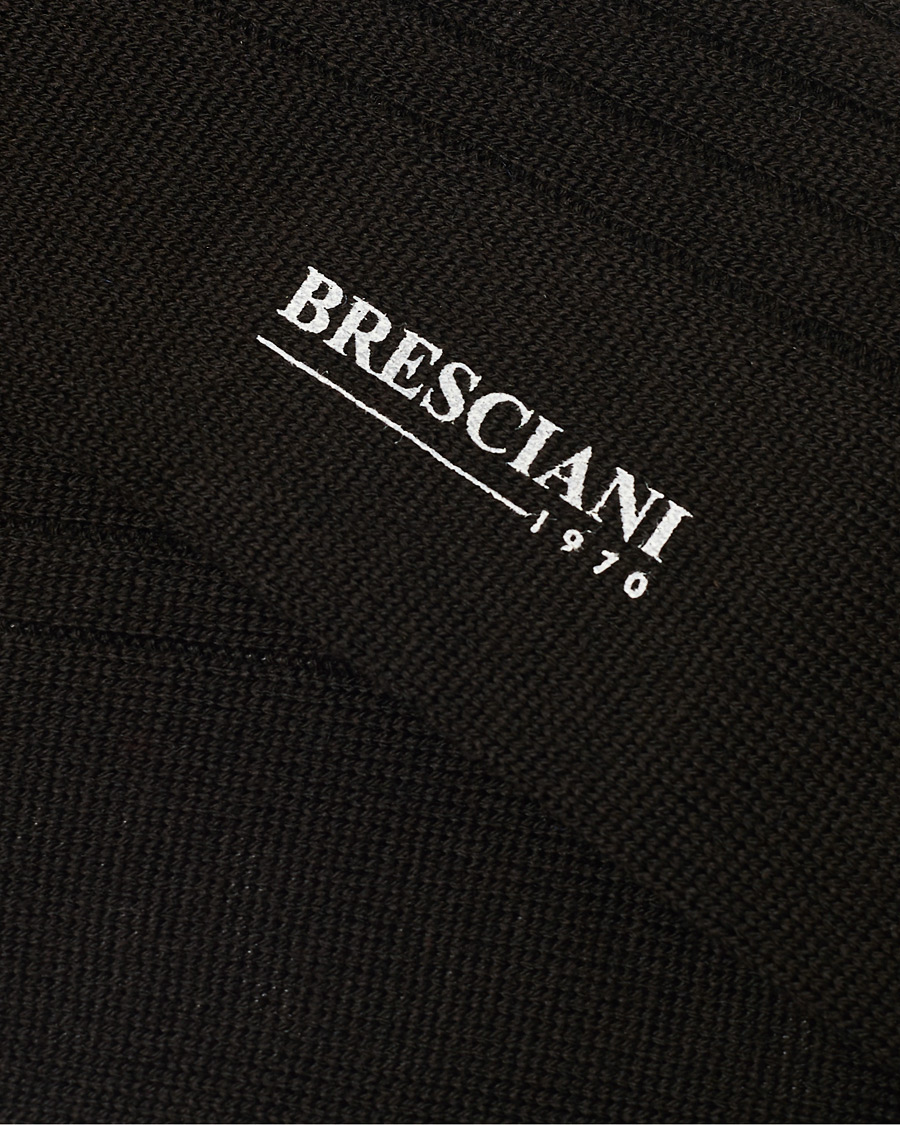 Herren | Unterwäsche | Bresciani | Wool/Nylon Heavy Ribbed Socks Brown