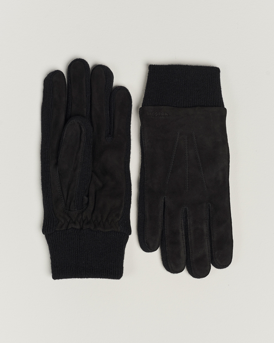 Herren | Handschuhe | Hestra | Geoffery Suede Wool Tricot Glove Black